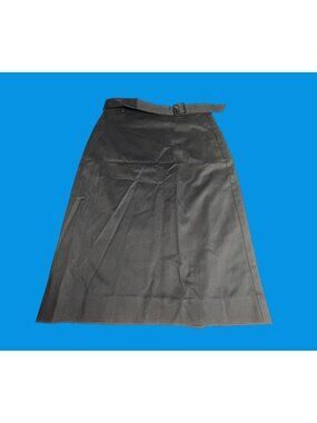J.Crew Navy Blue Belted Pencil Skirt Size 2 Made In Philippines Cotton-Blend